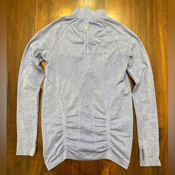 Athleta Fastest Track Half Zip Top Size Small Sapphire Blue Heather Athleisure - Picture 3 of 14